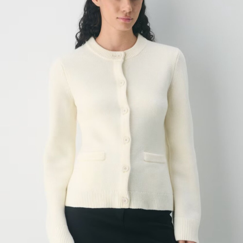 NWT Aritzia BABATON Meraki Merino Wool Cardigan Birch XS